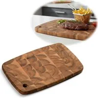 LS-LebenStil Schneidebrett Profi Holz Tranchierbrett Stirnholz 32cm Akazie Küchenbrett massiv, Akazienholz, (Tranchierbrett Servierbrett Holzbrett Vesperbrett, 1-St., Brotscheindebrett Brotzeitbrett Käsebrett), FSC zertifiziert