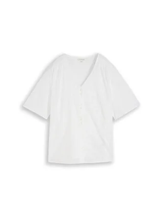Tom Tailor - Plus Size - Bluse mit Lochstickerei white - Gr. - 52