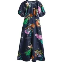 Next Midikleid Midikleid mit Puffärmeln (1-tlg)