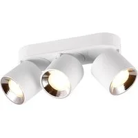 TRIO Leuchten LED Deckenstrahler, Dimmfunktion, LED wechselbar, Warmweiß, Wandstrahler innen, dimmbar über Schalter, Aufbauspots Weiß. 27cm
