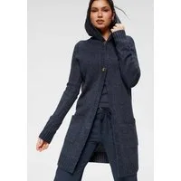 KangaROOS Kapuzenstrickjacke mit aufgesetzten Taschen und breiten Rippbündchen