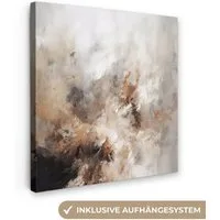 OneMillionCanvasses® Leinwandbild Farbe - Abstrakt - Beige - Kunst, Fotodruck (1 St), Wandbild, Deko Schlafzimmer Wohnzimmer Flur 20x20 cm