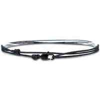 Made by Nami Fußkette Dünnes Wickelfußband Strand Festival Surfer-Schmuck, Karabiner-Haken Verschluss 100% Wasserfest Verstellbar - All Black