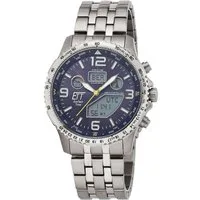 ETT Funkchronograph Professional World Timer EGT-11575-31M, Armbanduhr, Herrenuhr, Solar, Titan, Datum, Stoppfunktion