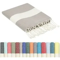 furora HOLIDAY Strandtuch groß 100x200 cm Strand Tuch, aus Baumwolle, Hamamtuch Badetuch, leicht, lang, dünn & kompakt