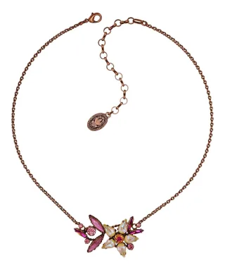 konplott - Halskette - Twisted Blossom gelb/pink