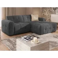 S-Style Möbel Ecksofa Kozy im Bumpy-Design mit fester Rückenlehne aus weichem Chenille-Stoff, mit Wellenfederung