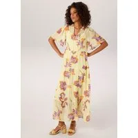 Aniston CASUAL Sommerkleid mit grafischen Blättern bedruckt