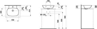 LAUFEN Aufsatz- Handwaschbecken INO 450x410x145 H8163007581121
