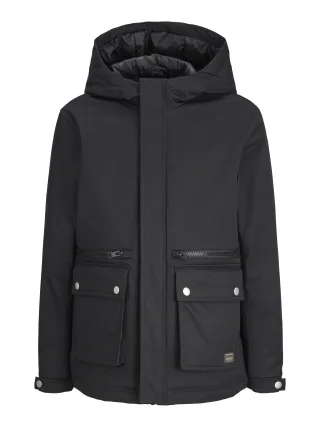 JACK&JONES - JJEWOLF PARKA JACKET SN JNR Black - Gr. - 152