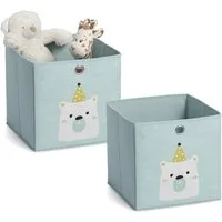 Zeller Present Organizer Icebear (Set, 2 St), Aufbewahrungsbox, platzsparend klappbar, Vlies