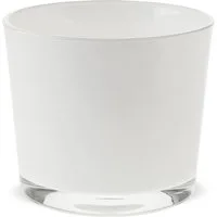 matches21 HOME & HOBBY Blumentopf Glastopf rund Pflanzgefäß Teelichtglas Glas weiß Ø 11,5 cm (1 St)