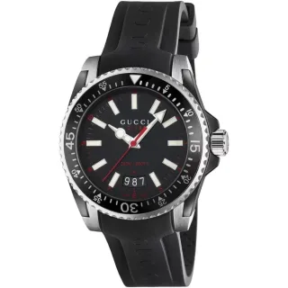 Gucci YA136303 Tauchen schwarzes Zifferblatt Silikonband Herrenuhr