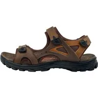 Nowaland Herren Trekkingsandalen aus Leder mit Klettverschluss Trekkingsandale Robuste Trekkingsandalen mit rutschfester Sohle und gepolsterter Sohle