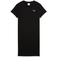 PUMA Sweatrock ESS ELEVATED BODYCON RIB DRESS eleganter Ausschnitt, gesticktes Cat Logo