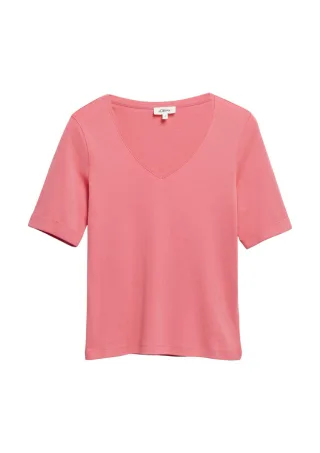 s.Oliver Red Label - Elastisches T-Shirt im Slim Fit pink - Gr. - 36