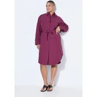 Studio Untold Jerseykleid Hemdblusenkleid Fitted Fit Midilänge Bindegürtel