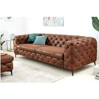 riess-ambiente 3-Sitzer MODERN BAROCK 235cm antik braun · Microfaser-Couch mit Federkern, Einzelartikel 1 Teile, 3-Sitzer Sofa · Chesterfield Design mit Ziersteppung · Rundum-Bezug