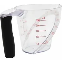 HIT Trading Messbecher MESSBECHER 250ml transparent aus Kunststoff mit Griff Skala 72, Messkanne Maßbecher