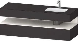 Duravit Qatego Einbauwaschtisch mit Konsolenwaschtischunterbau Graphit Supermatt 1600x550x600 mm - Q QA4796084800010