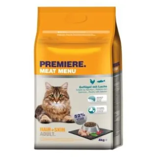PREMIERE Meat Menu Trockenfutter Katze Adult Hair and Skin Geflügel mit Lachs 4 kg