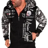 Jaylvis Collegejacke Herren Sweatjacke Sportjacke Joggingjacke mit lässiger Kapuze Marine Royal