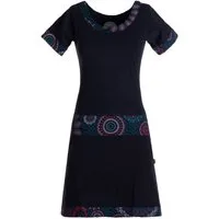 Vishes Jerseykleid Damen Sommerkleid Kurzarm Jersey-Kleid Tunika-Kleid T-Shirtkleid Boho, Goa, Retro Style