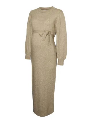 MAMALICIOUS - MLNEWANNE L/S KNIT AL DRESS Natural Melange - Gr. - L