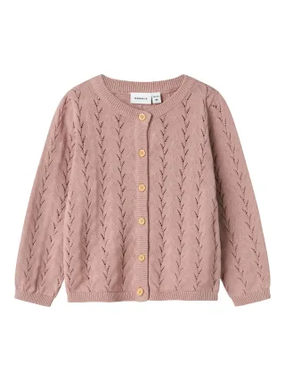NAME IT - NMFBANNI LS KNIT CARD NOOS Deauville Mauve - Gr. - 56