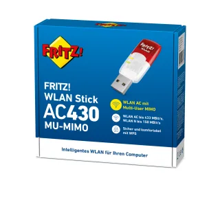 AVM FRITZ!WLAN USB Stick AC 430 MU-MIMO | 20002766 | 2.4GHz/5GHz WLAN - USB-A 2.0 [Stecker]