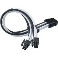 Strom-Verlängerungskabel SST-PP07E-EPS8BW schwarz/weiß, 30cm