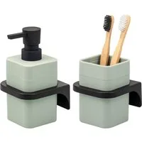 bremermann Badaccessoire-Set Bad-Serie SAVONA Softtouch inkl. Wandhalter, eckig