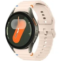 Wigento Smartwatch-Armband Für Samsung Galaxy Watch 7 44 / 40mm Silikon Wellen Design Band Rosa