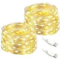 Salcar LED-Lichterkette 10m LED Lichterkette Outdoor Indoor USB Kupferdraht Weihnachtsdeko