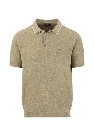 FYNCH-HATTON - Polo, structure, Cotton Linen pistachio - Gr. - L