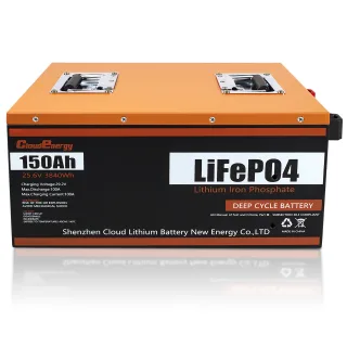 [EU Direct] Cloudenergy 12V-24V 100V-300Ah LiFePO4 Battery, CL24-150 3840Wh 2560W Built-in 100A BMS 6000+ cycles 10 Year