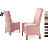 Beautex Stuhlhusse Eva Stuhlhussen Lang, Samt Stuhlbezug, elastische Stretch Husse