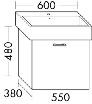 Burgbad Waschtischunterschrank Sys30 PG1 Aqua 480x550x380 Eisblau Matt, WXPY055F5663 WXPY055F5663