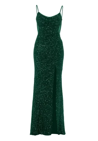 hey kyla - Slipdress mit transparenter Rückenpartie pine green