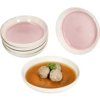 MamboCat Suppenteller 6x Reactive Glaze Paris Suppenteller 400ml 6 Pers Creme Pink