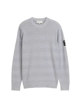 TOM TAILOR Denim - Strukturierter Pullover mit Logo-Batch grau - Gr. - L