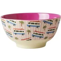 rice Kinderschüssel RICE Teller, Schüssel - Pink Cars Print, Melamin, Größe: mittel