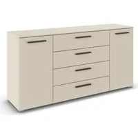 rauch Kombikommode Sideboard Schubkommode Kommode MONTCLAR Front Dekor/Hochglanz/Glas (Breite 160 / Höhe 81 cm, 2 Einlegeböden, inkl. Soft-Close-Funktion), 2-türig, 4 geräumige Schubladen, viele Griffvarianten MADE IN GERMANY