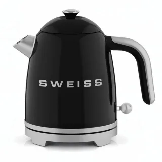 Sweiss Wasserkocher, Schwarz, Metall, 16x24x22 cm, Küchengeräte, Wasserkocher