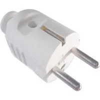 Bachmann Schutzkontaktstecker Stromadapter Schutzkontakt, CEE 7/7, Typ-E/F, 0 cm, zentral weiß bruchfest montierbar, 910.270