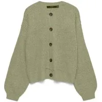Vero Moda Strickjacke VMLEA LS O-NECK CARDIGAN NOOS Kunstfaser, loose fit