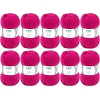 Gründl Wolle Lisa Premium Uni im 10x50g Wollpaket zum Handarbeiten Häkelwolle, (Wolle zum Stricken, Häkeln, Handarbeiten, Handstrickgarn), weich und pflegeleicht, ohne Schurwolle