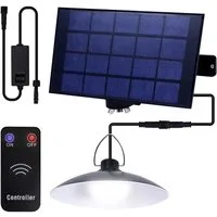 MUPOO LED Solarleuchte Solar-Pendelleuchten mit Fernbedienung,IP65,mit 1/2/3/4 Kopf, 1 Kopf Solar Pendelleuchte mit Fernbedienung, Outdoor Indoor Solar Hängelampen für Außen