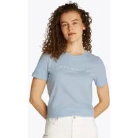 Tommy Hilfiger Kurzarmshirt REG CORP LOGO C-NK mit Logoschriftzug und Stickerei Baumwolle