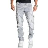 REPUBLIX Straight-Jeans WESTON Herren Regular Fit Denim Cargo Jeans Hose